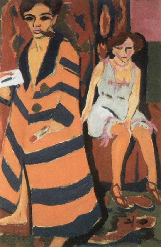 Ernst Ludwig Kirchner self portrait with a model